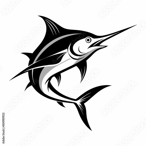Marlin fish silhouette vector illustration 