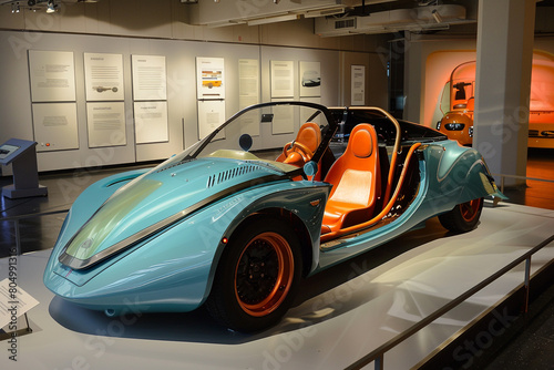 An interactive digital exhibit featuring the evolution of electric cars 
