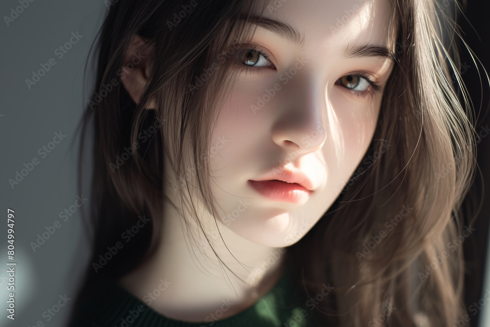 Casual and laid- back atmosphere of a teenage girl in everyday life Casual and laid- back atmosphere of a teenage girl in everyday life