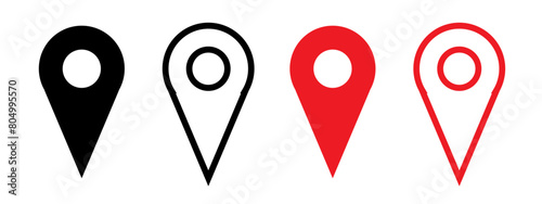 location pin on map icon. destination navigation locator pointer symbol. shop address finder mark vector