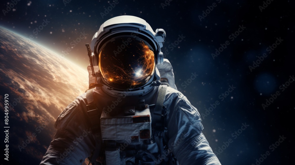 Astronaut exploring in the space. Astronaut exploring in the space.