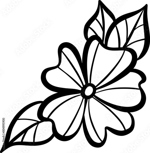 Wild rose line art illustration, flower doodle, hand drawn plant, isolated © Kati Moth