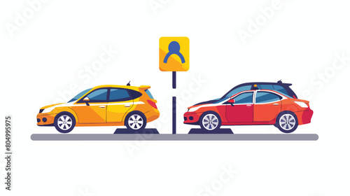 Parking icon illustration over white Vector illustration