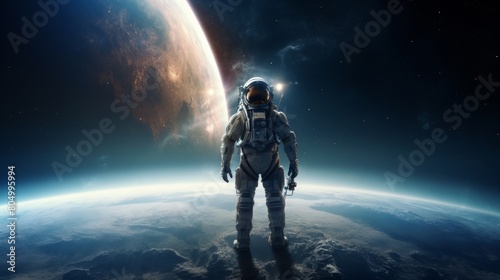 Astronaut exploring in the space.