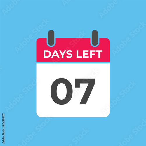 7 days to go countdown template. 7 day Countdown left days banner design. 7 Days left countdown timer
