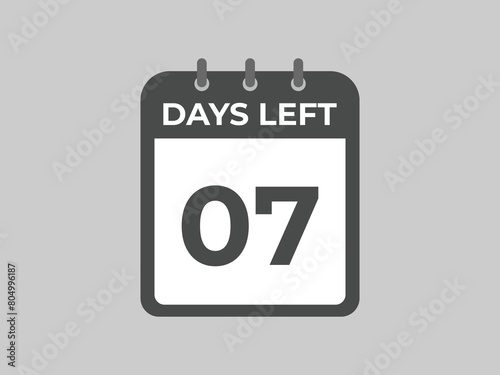 7 days to go countdown template. 7 day Countdown left days banner design. 7 Days left countdown timer
