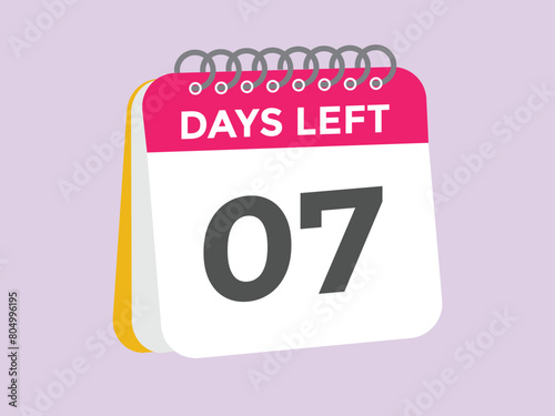 7 days to go countdown template. 7 day Countdown left days banner design. 7 Days left countdown timer
