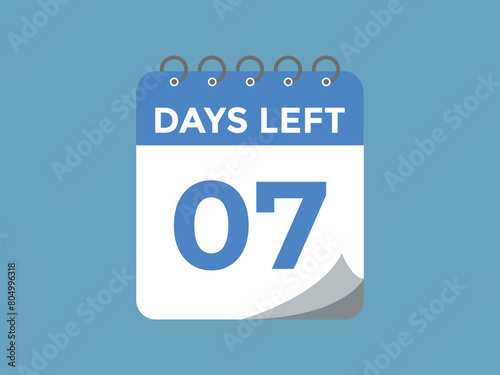7 days to go countdown template. 7 day Countdown left days banner design. 7 Days left countdown timer
