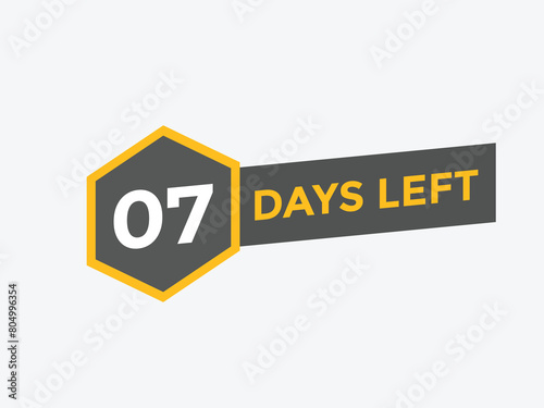 7 days to go countdown template. 7 day Countdown left days banner design. 7 Days left countdown timer
