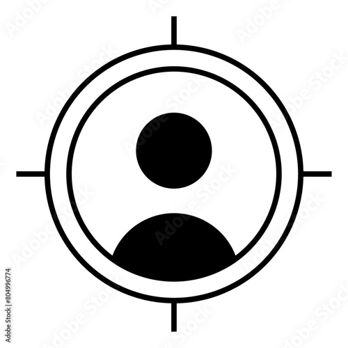 Target market concept, audience, focus group, crowdsourcing and crowdfunding, public relations, vector  icon