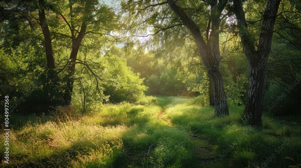 Obraz premium Portrait illustration landscape Spring