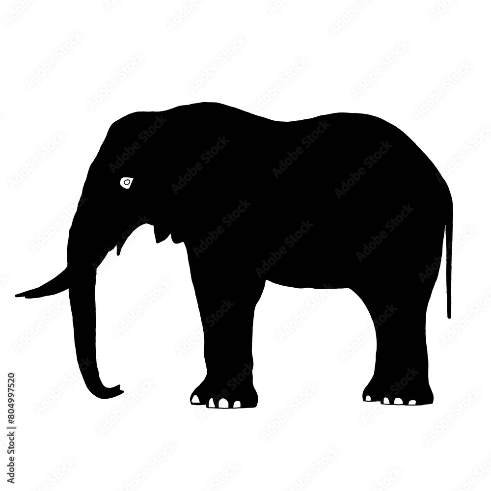 Fototapeta premium Black Elephant | Elephant Drawing | Elephant Illustration