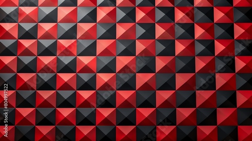 Bold red and black checkered pattern background, ideal for striking wallpaper designs or contemporary style packaging