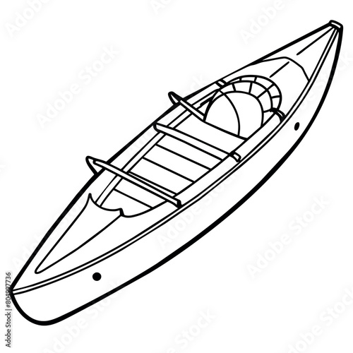 kayak outline illustration digital coloring book page line art drawing