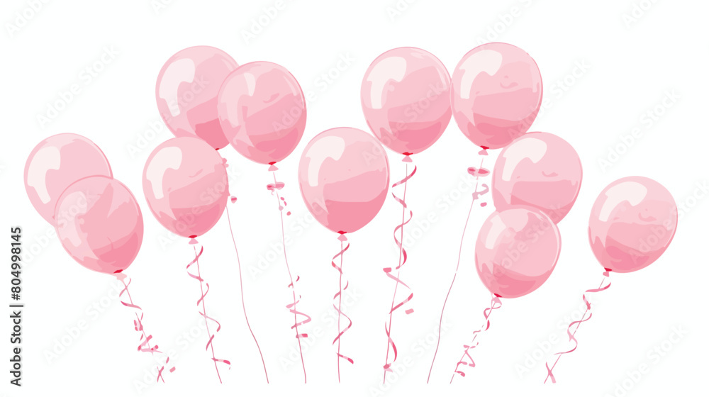 Pink balloon over a white background vector illustration