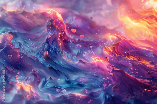 Ethereal 3D wallpaper featuring vibrant futuretech aesthetics, an explosion of color in a fantasy setting photo