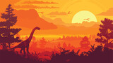 Prehistoric design over landscape background vector illustration