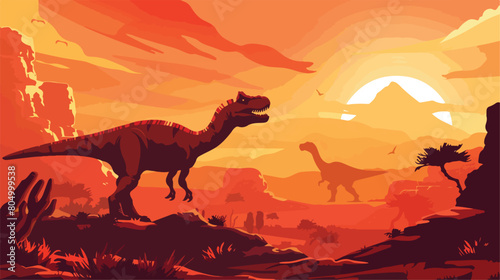Prehistoric design over landscape background vector illustration