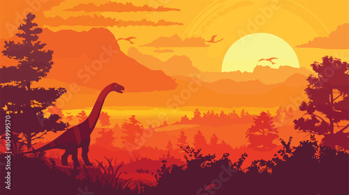 Prehistoric design over landscape background vector illustration