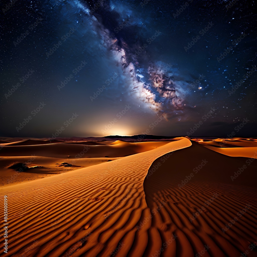 Naklejka premium The Milky Way and the desert