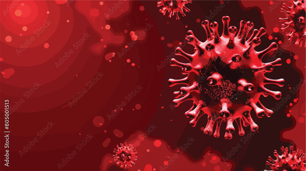 Red Covid 19 virus design of 2019 