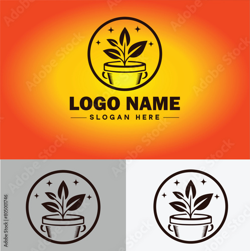 plant icon logo green leaf seedling growing plant eco technology environment silhouette vector logo