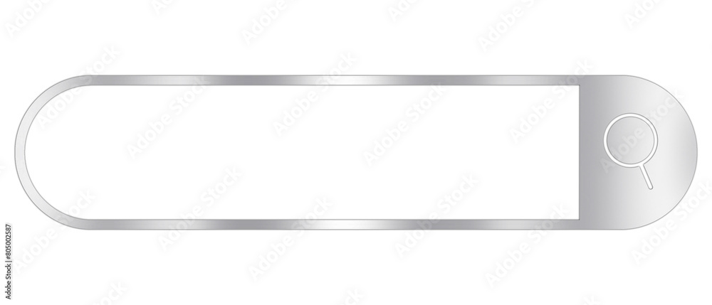 Glossy Silver Search Bar Isolated on White. Can be used as a Text Frame. Glossy Silver Search Bar Isolated on White. Can be used as a Text Frame.
