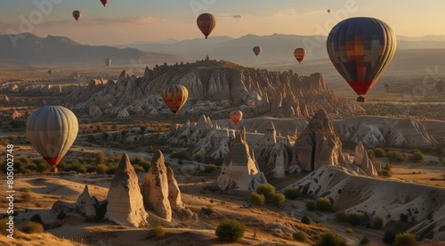 hot air balloon over region country photo