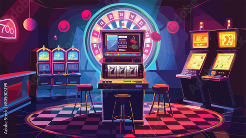 Roulette casino machine Vector illustration. Vector style