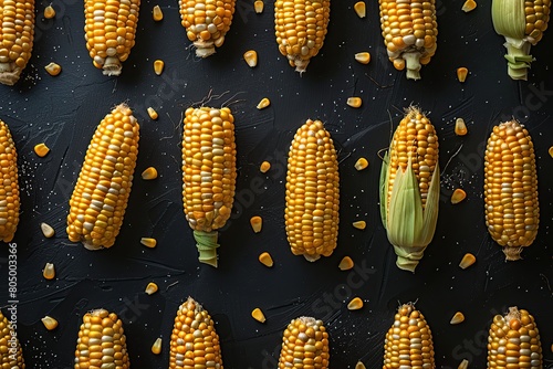 corn pattern on a black background