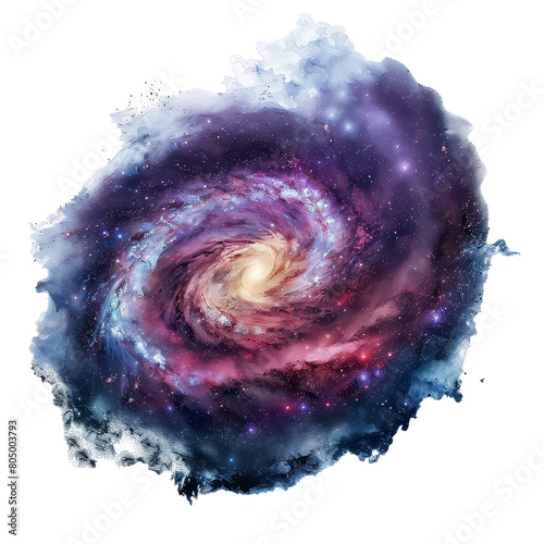 A colorful galaxy with a yellow star in the center