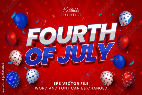 United state of america independence day celebration text effect. Fourth of july text style