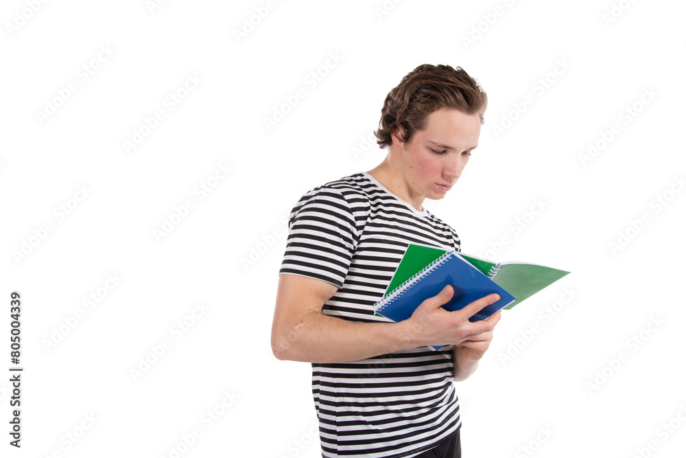 Attractive young guy and studying. Happy student. Attractive young guy and studying. Happy student.
