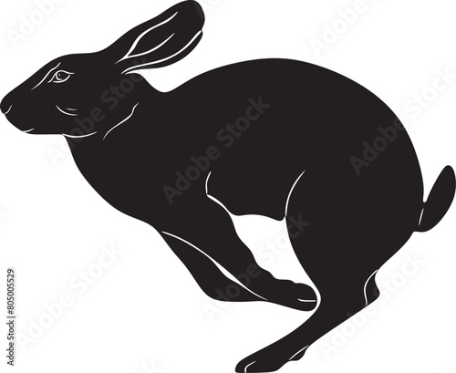 Rabbit silhouette logo vector design handmade.