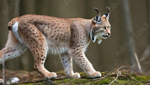 A Lynx With Its Head Held Low Stalking Its Prey © Roxy