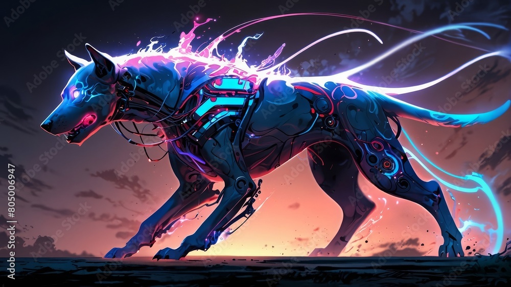 クールなロボット犬,Generative AI AI画像 クールなロボット犬,Generative AI AI画像