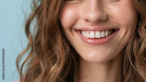 close up of a person with a smile and white teeth