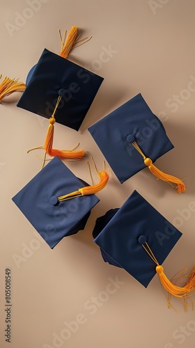 Graduation Caps Thrown in the Air photo