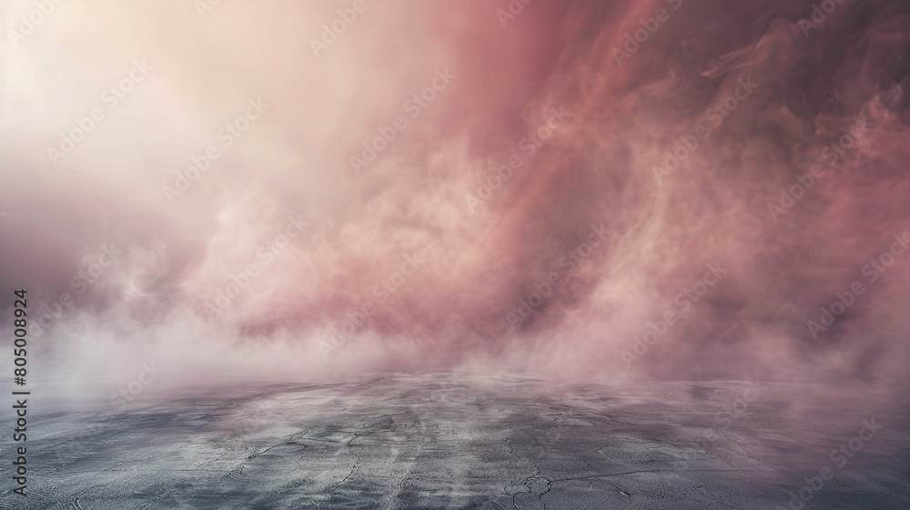 Pale rose smoke abstract background wafting over a charcoal grey floor, elegant and understated.