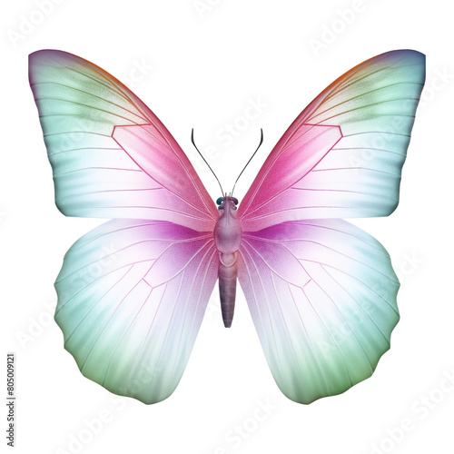 pink green butterfly isolated on transparent background cutout © Papugrat