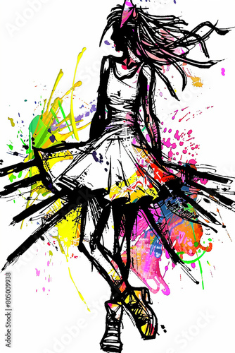 dancing girl illustration