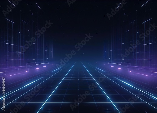 Abstract blue background. Abstract futuristic background  cyberpunk style.