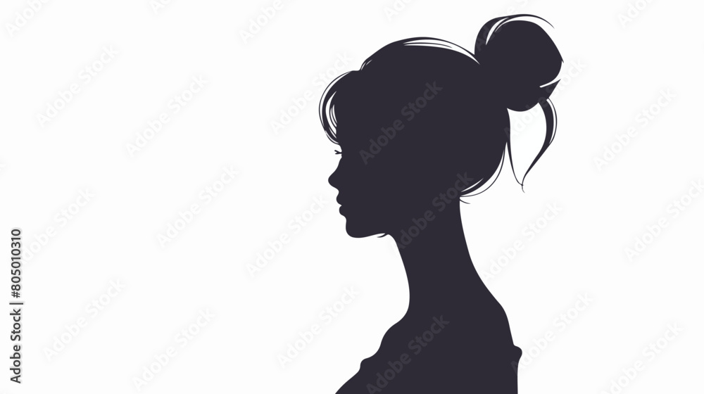 Silhouette of young woman on white background Vector