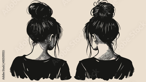 Sketch silhouette of caricature skinny faceless woman