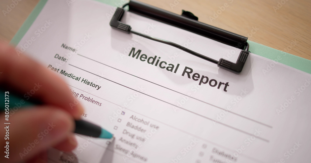 Male Doctor Filling Patient Information Form Male Doctor Filling Patient Information Form
