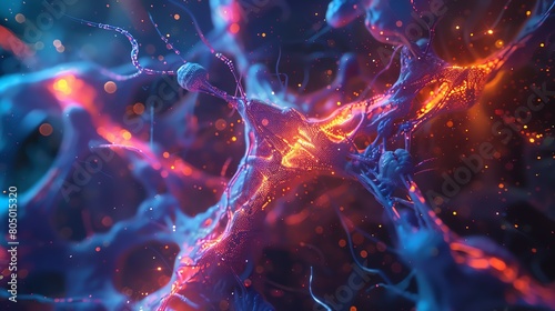 Artistic rendering of a neuron.gaBiao Shi saremasu. photo