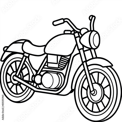 motorcycle outline illustration digital coloring book page line art drawing