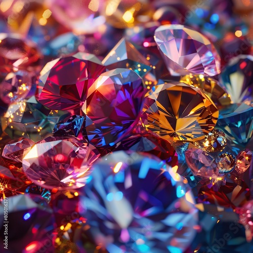 jewelry gemstones on colorful background close-up macro photo