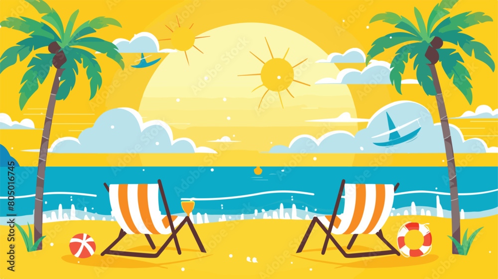 Summer design over yellow background vector illustration