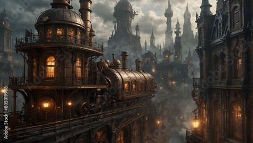 A steampunk-inspired metropolis powered by intricate machinery and steam engines ai_generated
